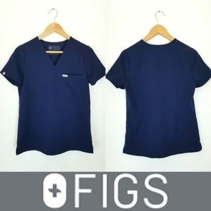 Figs Technical Collection Caterina Scrub Top Navy Blue Work Wear NWOT X-Small